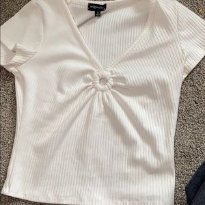 white ribbed top